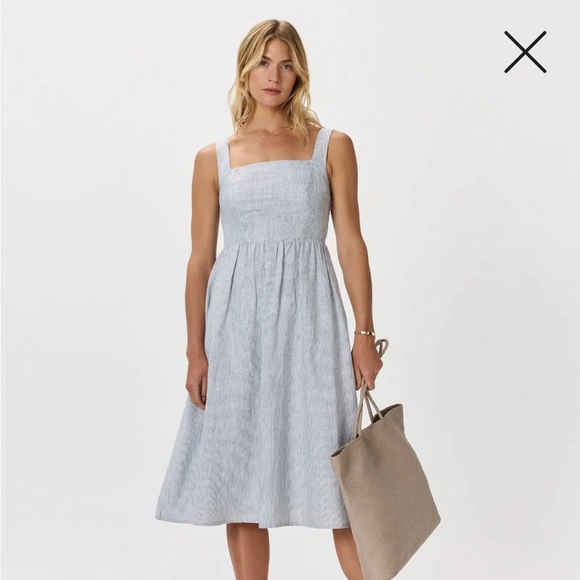 Quince100% European Linen Fit & Flare Midi Dress